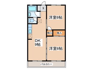 サンホワイトB２０２号棟の物件間取画像